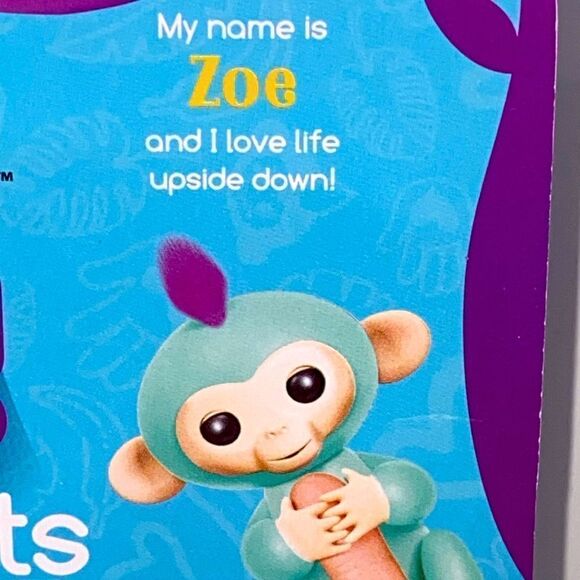 WowWee Fingerlings Interactive Pet Baby Monkey Zoe With Bonus Stand Green NWT - Picture 3 of 8